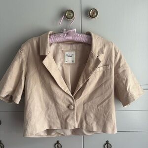 Abercrombie & Fitch Cropped Tan Blazer